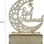 Eid Mubarak Crescent with Bottom Light Stand