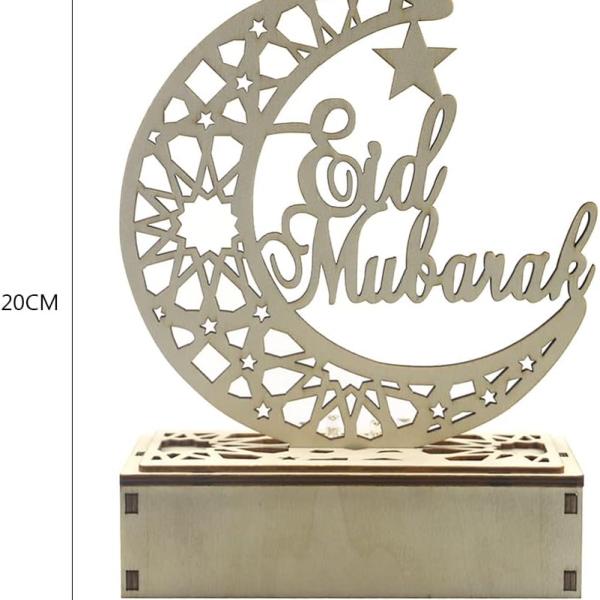 Eid Mubarak Crescent with Bottom Light Stand