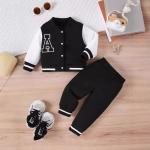 2Pieces Toddler Boys' Clothing Set Comfortable and Practical Printed Design Long Sleeve Jacket and Long Pants Heavy Fabric