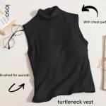 High-neck vest with chest pads. Style and comfort in one piece.