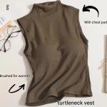 High-neck vest with chest pads. Style and comfort in one piece.