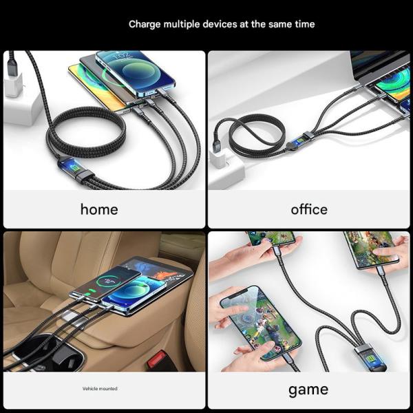 100W Smart Multi-Function Charging Cable with Advanced Technology