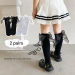 3D Butterfly Design Solid Color Kids' Straight Socks (1 Pair)