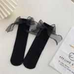 3D Butterfly Design Solid Color Kids' Straight Socks (1 Pair)