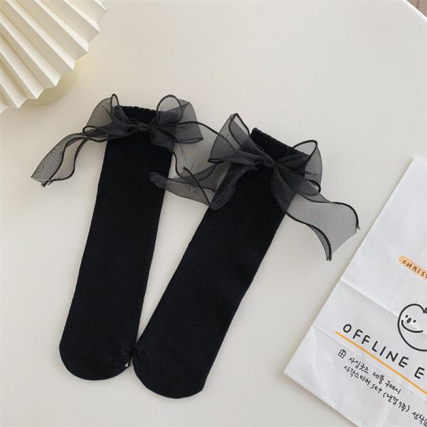3D Butterfly Design Solid Color Kids' Straight Socks (1 Pair)