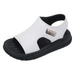 A pair of sandals for girls and boys, knitted and made of high-quality materials.