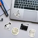 White label stickers in black and white
