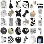 White label stickers in black and white