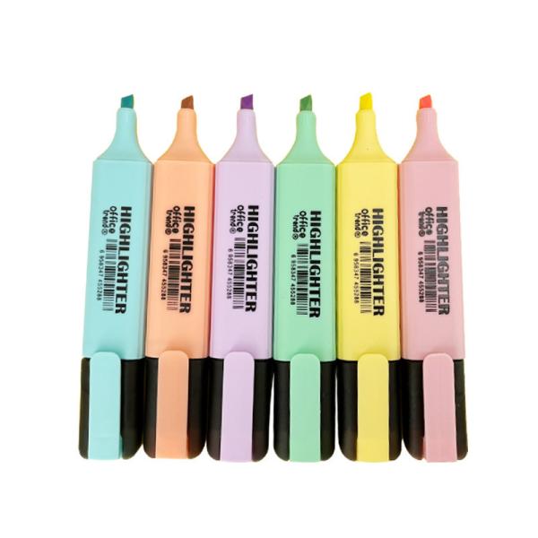 6-piece multi-color highlighter pen