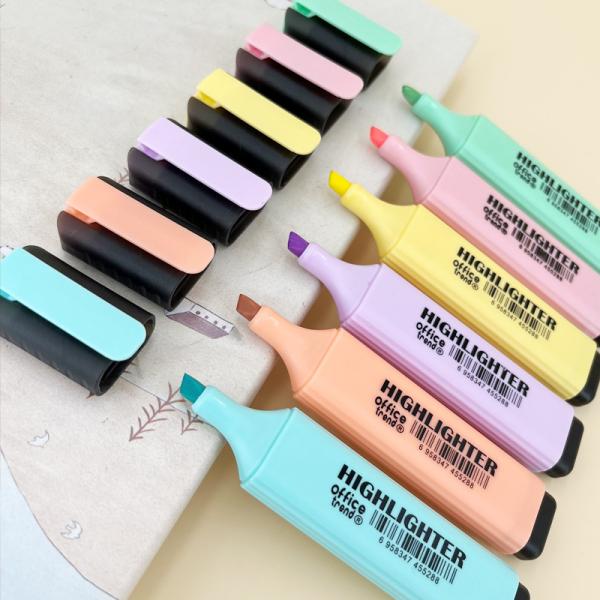 6-piece multi-color highlighter pen