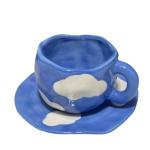 Ceramic coffee cup and saucer – plain