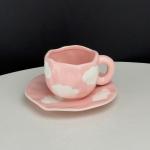 Ceramic coffee cup and saucer – plain