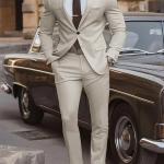 Simple casual suit with a light cut. Two-piece suit.