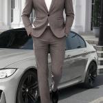 Simple casual suit with a light cut. Two-piece suit.