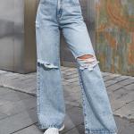 Casual High-Waisted Wide-Leg Jeans
