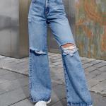Casual High-Waisted Wide-Leg Jeans