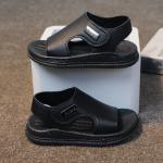 A pair of sandals for girls and boys, knitted and made of high-quality materials.