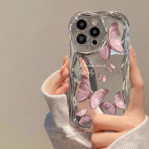 Shockproof and anti-slip phone case, transparent printed with simple floral pattern, compatible with iPhone models