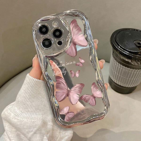Shockproof and anti-slip phone case, transparent printed with simple floral pattern, compatible with iPhone models
