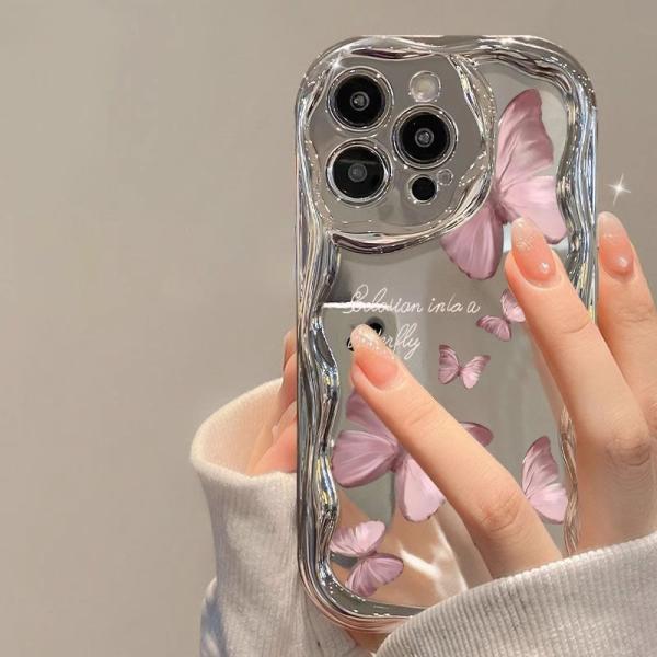 Shockproof and anti-slip phone case, transparent printed with simple floral pattern, compatible with iPhone models