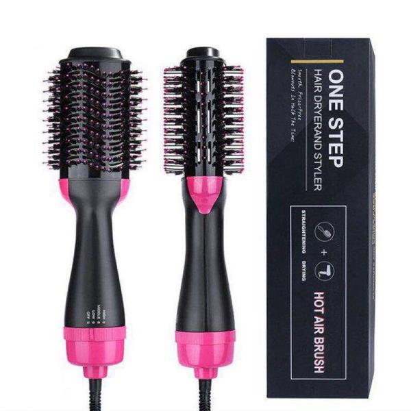 Stylish hot air comb with a modern design. Combine drying and styling in one step.