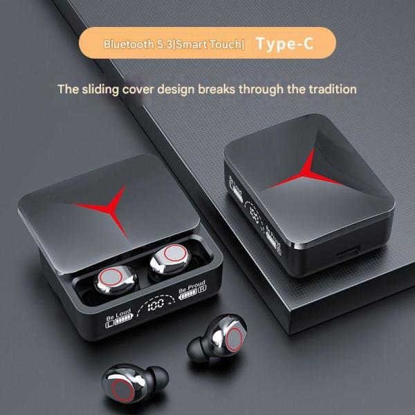 Wireless headphones with a battery life of more than 48 hours, suitable for sports, compatible with Android and iOS devices, support voice calls, and come with a bag to store the headphones.