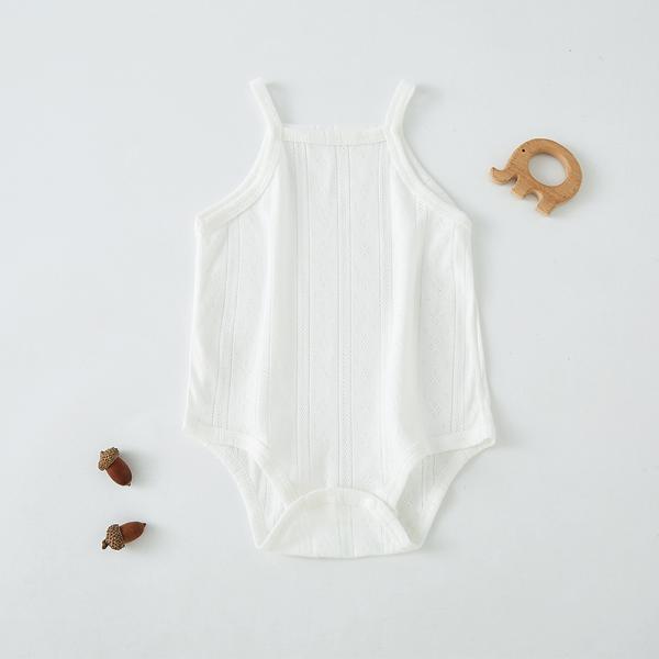 Newborn Baby Girls' Casual Solid Color Bodysuit Set Made of Knitted Fabrics