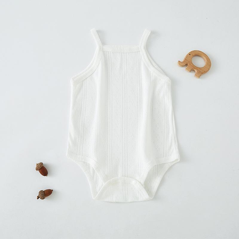 Newborn Baby Girls' Casual Solid Color Bodysuit Set Made of Knitted Fabrics