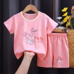 A set of short-sleeved T-shirt and matching shorts, featuring a range of attractive designs that reflect the spirit of childhood and add a touch of joy to your little one's look.