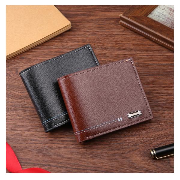 Dark leather wallet with a classic, elegant style