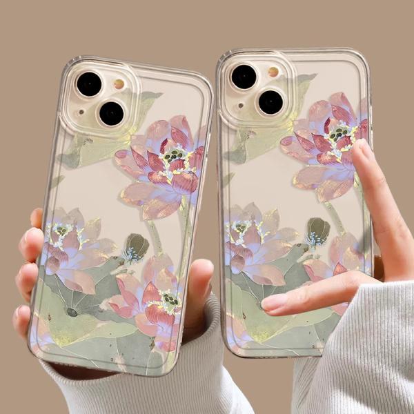Transparent lotus flower design mobile cover, art and elegance in every detail