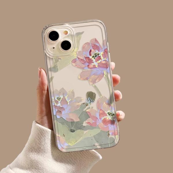 Transparent lotus flower design mobile cover, art and elegance in every detail