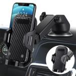 Car phone holder with suction base for smart stability while driving