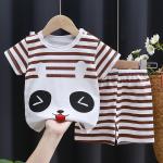 A set of short-sleeved T-shirt and matching shorts, featuring a range of attractive designs that reflect the spirit of childhood and add a touch of joy to your little one's look.